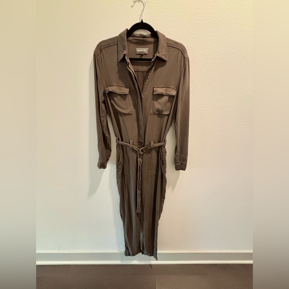 Michael Stars Long Sleeve Brown Jumpsuit, Size S